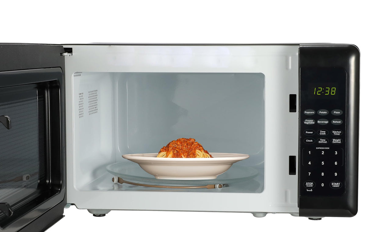 Emerson MW7302B defrost options for time or weight defrost.