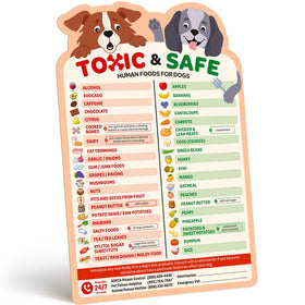 Emmy's Best EBPP dog foods list fridge magnet showing safe and unsafe foods at a glance.