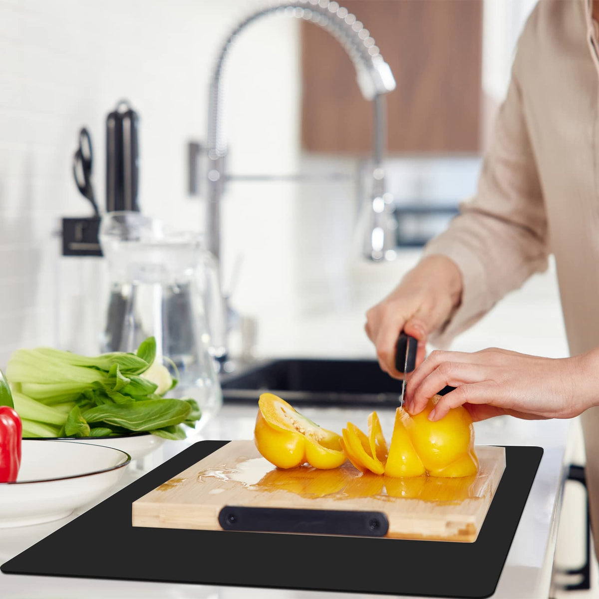 Emolife mat cut-to-fit to cover any shape on your workspace.