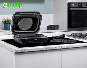Emolife non-stick, heat-resistant mat keeps prep surfaces clean.