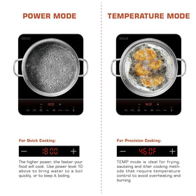 Empava induction hot plate control panel with digital presets for easy cooking