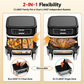 Emphsism 12QT capacity ready for whole chicken, wings, or pizza