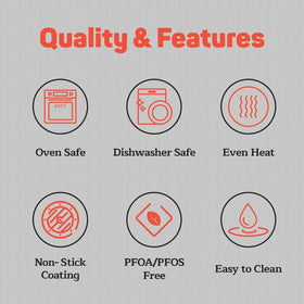 Emporio Kitchen nonstick coating ensures easy release and quick cleanup.