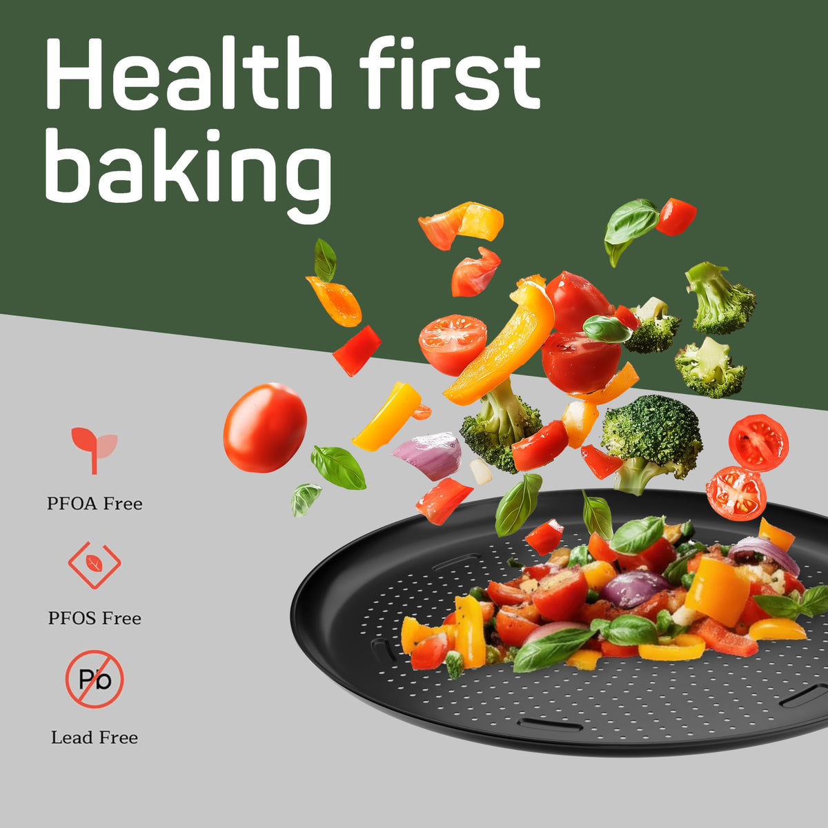Emporio Kitchen pizza pan is oven safe up to 450°F.