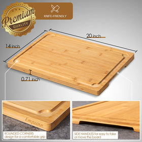 Empune 2XLarge board with juice groove catching liquids.