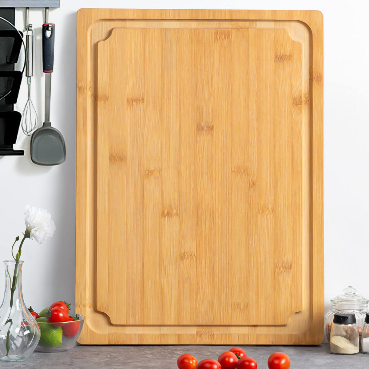 Compact storage design helps tuck away the 3XLarge cutting board when not in use