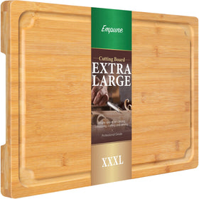 Empune 3XLarge cutting board with juice groove for cleaner prep and easier cleanup