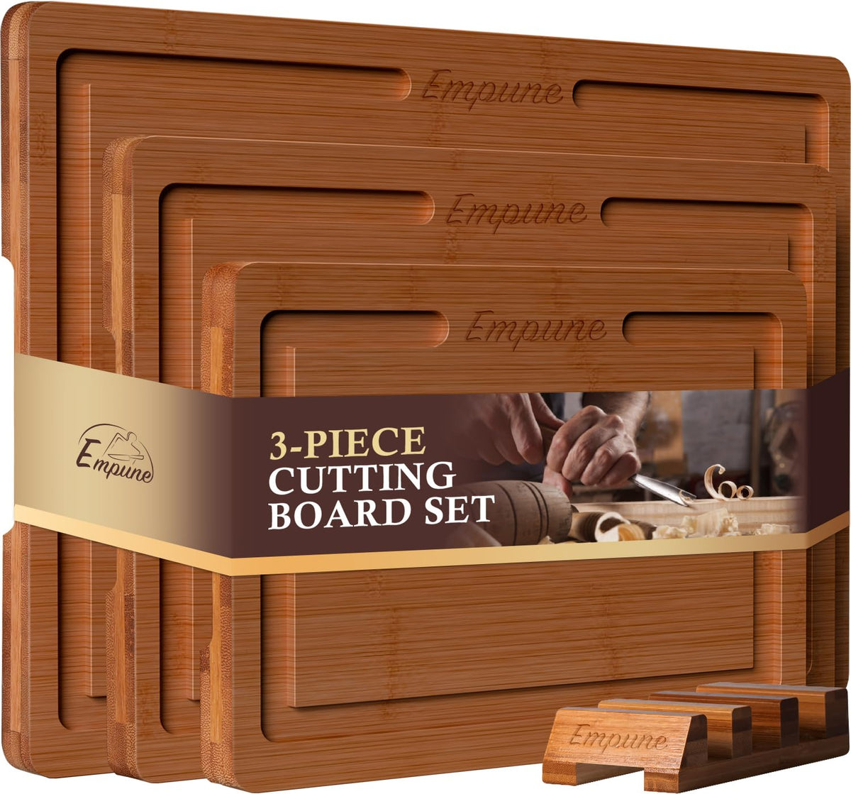 Empune extra-large 17-inch bamboo board for easy meal prep and big chopping tasks.