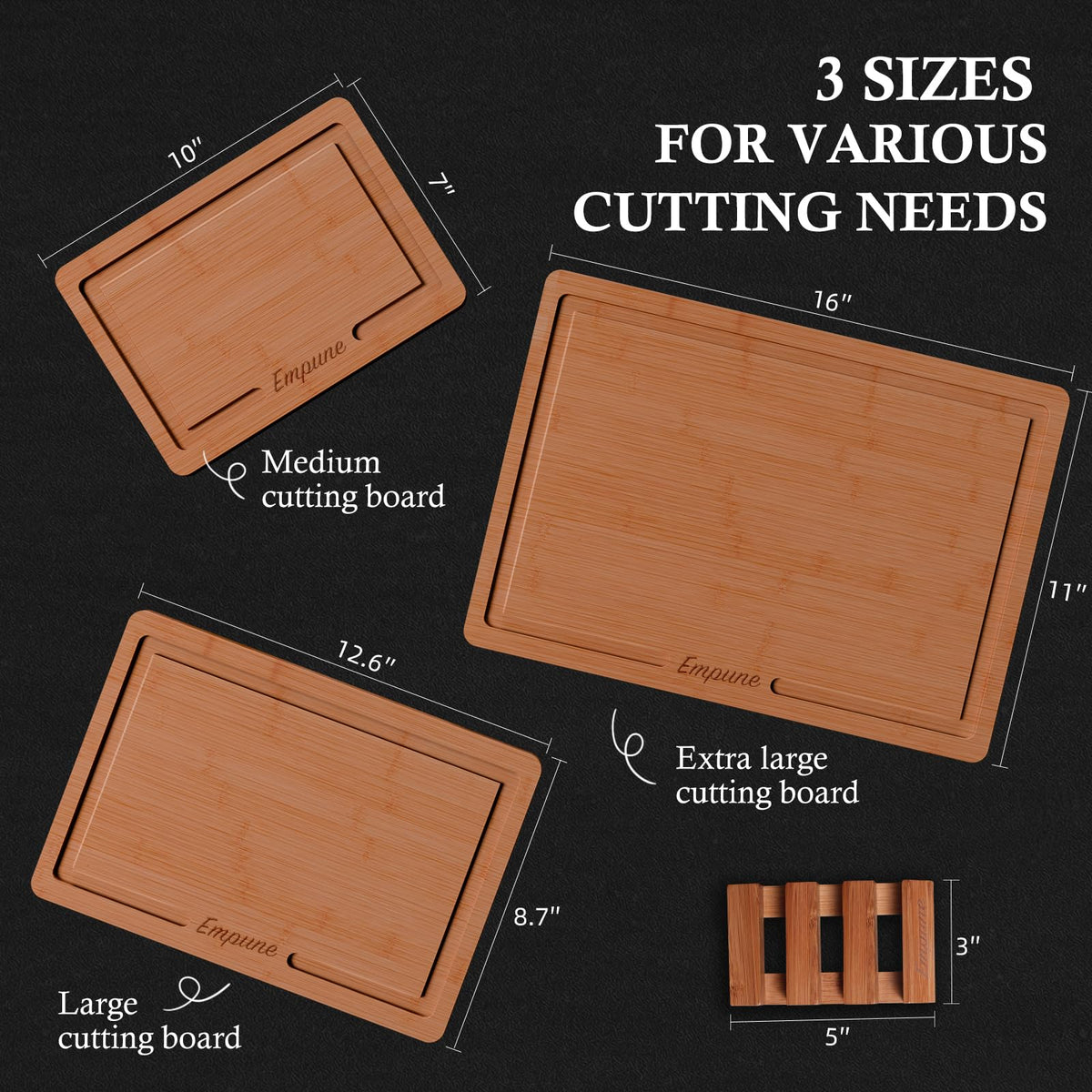 Empune invisible handles let you lift and transfer ingredients effortlessly.