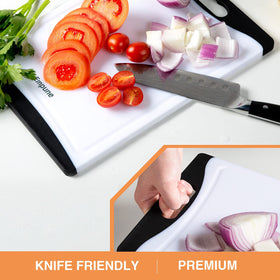 Empune cutting board set dishwasher-safe design makes cleanup easy after cooking.
