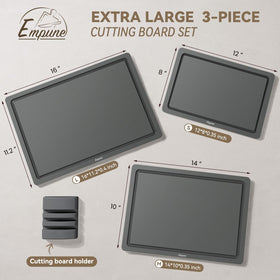Empune cutting board set small 12x8 ideal for fruit slicing and garnish prep.