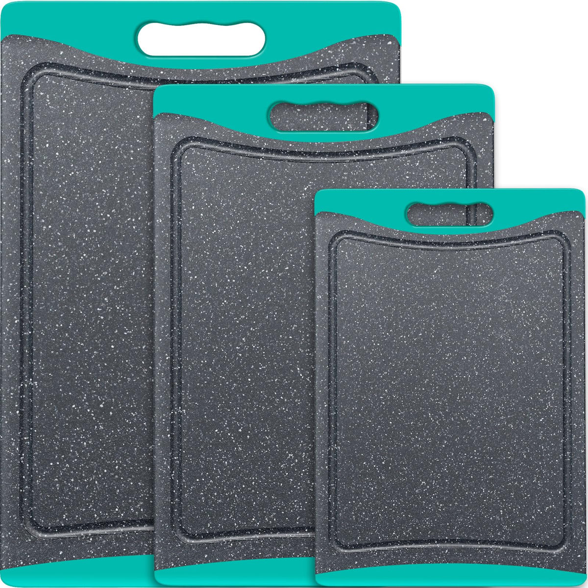 Empune turquoise extra-large cutting board ideal for large meal prep and precise chopping