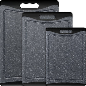 Empune cutting boards top view with juice groove catching spills on the counter