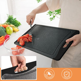 Empune cutting boards with TPR edge handle for a secure, stable grip