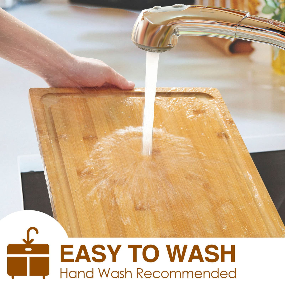 Empune bamboo board is easy to maintain and resists staining
