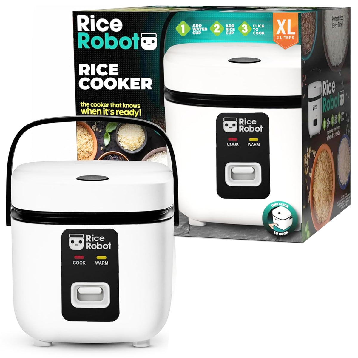 EMSON Rice Robot Rice Cooker with 4-cup uncooked capacity for family meals.