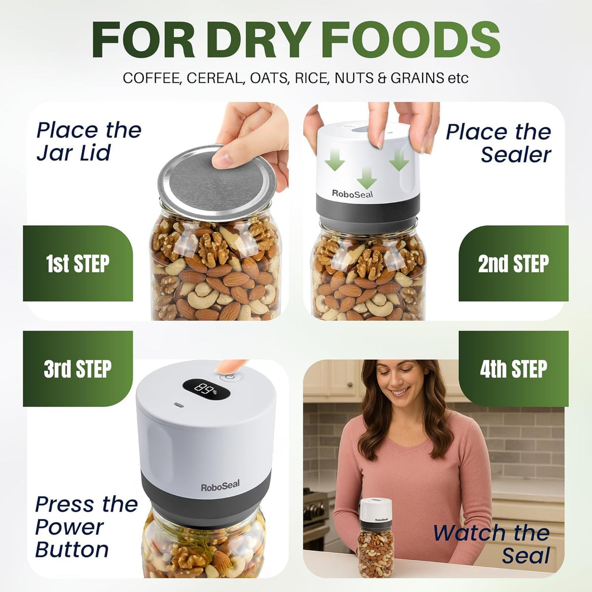 EMSON RoboSeal jar opener included for effortless access.