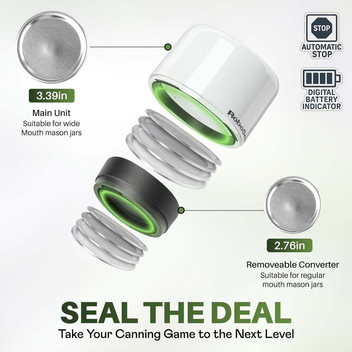 EMSON RoboSeal one-touch operation for quick, easy sealing.