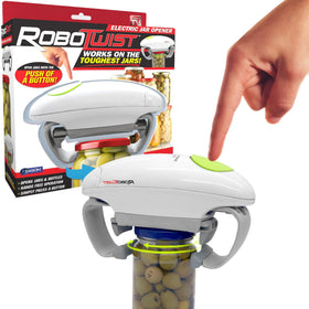 EMSON Robotwist Deluxe torque boost opens stubborn jars effortlessly.