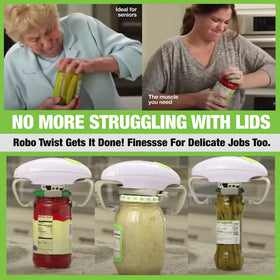EMSON Robotwist with wide-grip arms handles various jar lids.