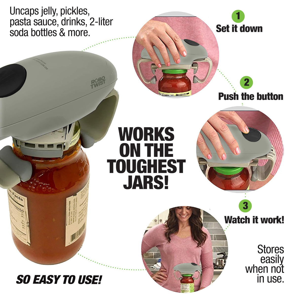EMSON senior friendly jar opener reduces grip effort for limited-strength hands.