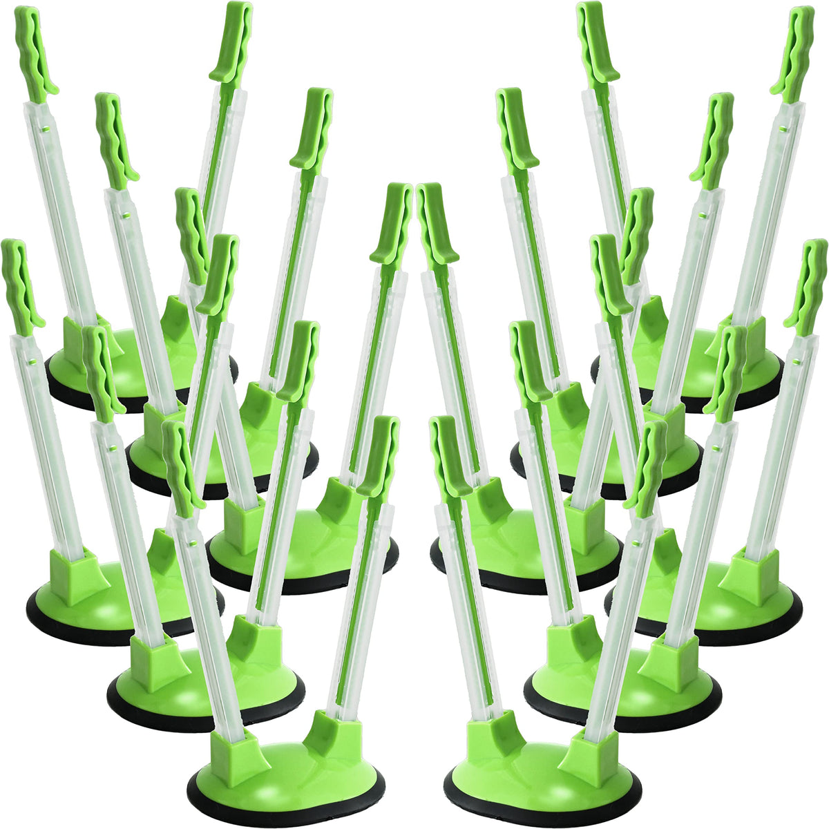 EMWNG 12-pack green baggy rack stands for organized bagging