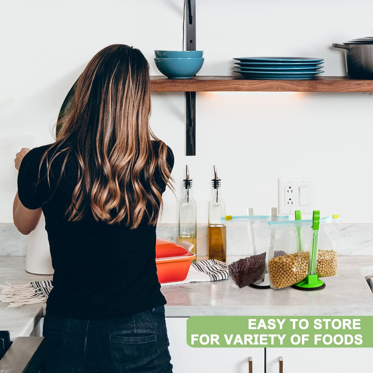 EMWNG multiuse kitchen organizer suitable for meal prep and storage.