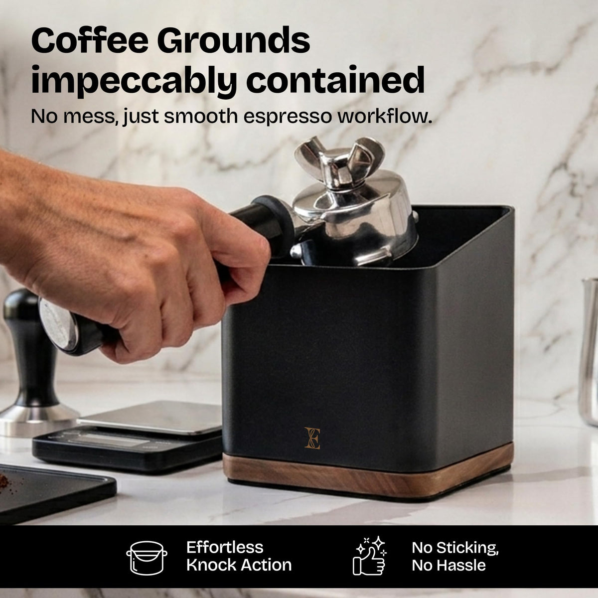 Encanto Luxe non-slip base keeps the unit steady on slick countertops.