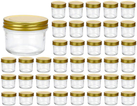 Encheng 4oz clear glass jar with golden lid for spice storage