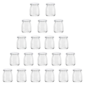 Encheng 7oz clear glass jar with lid for fresh pantry storage.