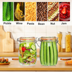 Encheng kitchen organization jars arranged for meal prep and tidy shelves.