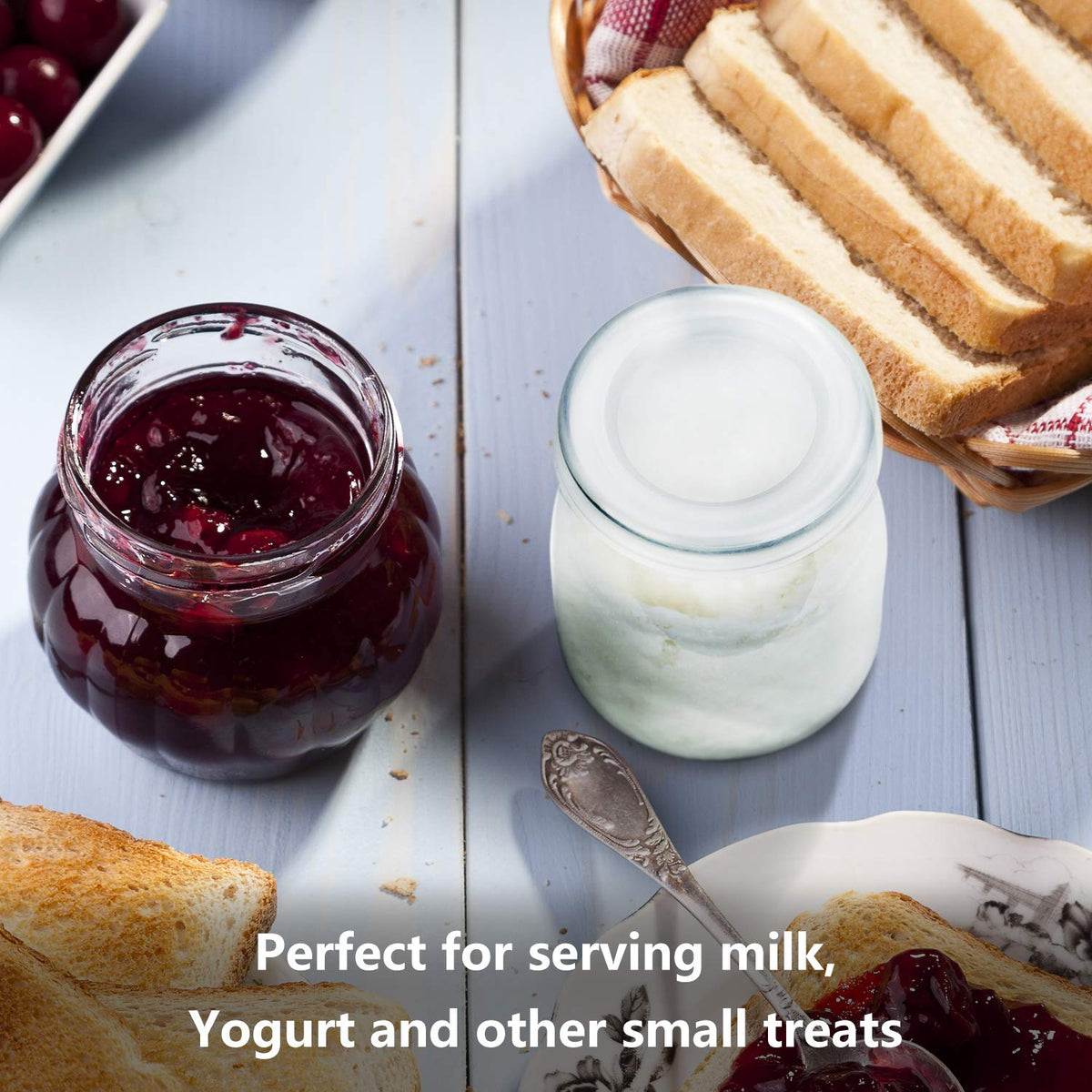Encheng reusable glass jar with PE lid for pantry storage