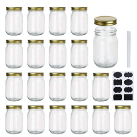 Encheng 12 oz regular-mouth glass jar with lid for pantry storage.
