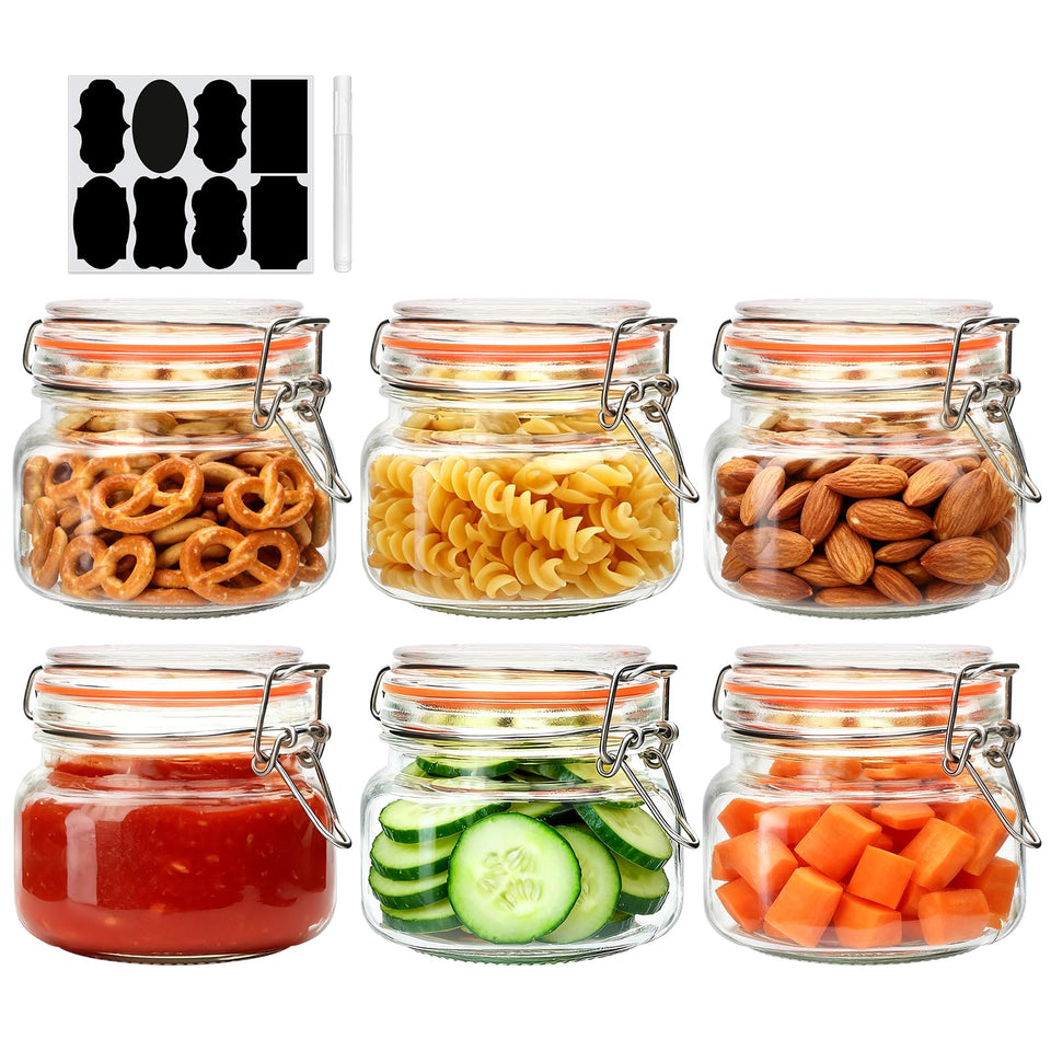 Encheng 16 oz glass jar with wide mouth and airtight lid for fresh storage.