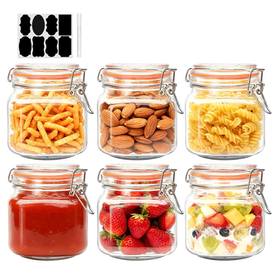 Encheng 25oz wide-mouth jar with lid for easy pantry organization.