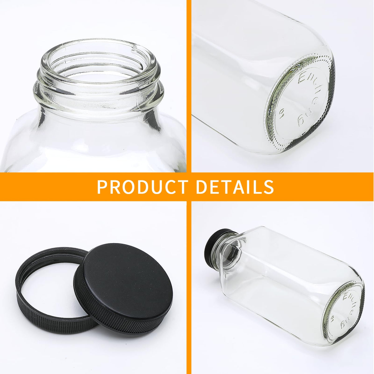 Encheng 30-pack glass bottles for beverages and meal prep