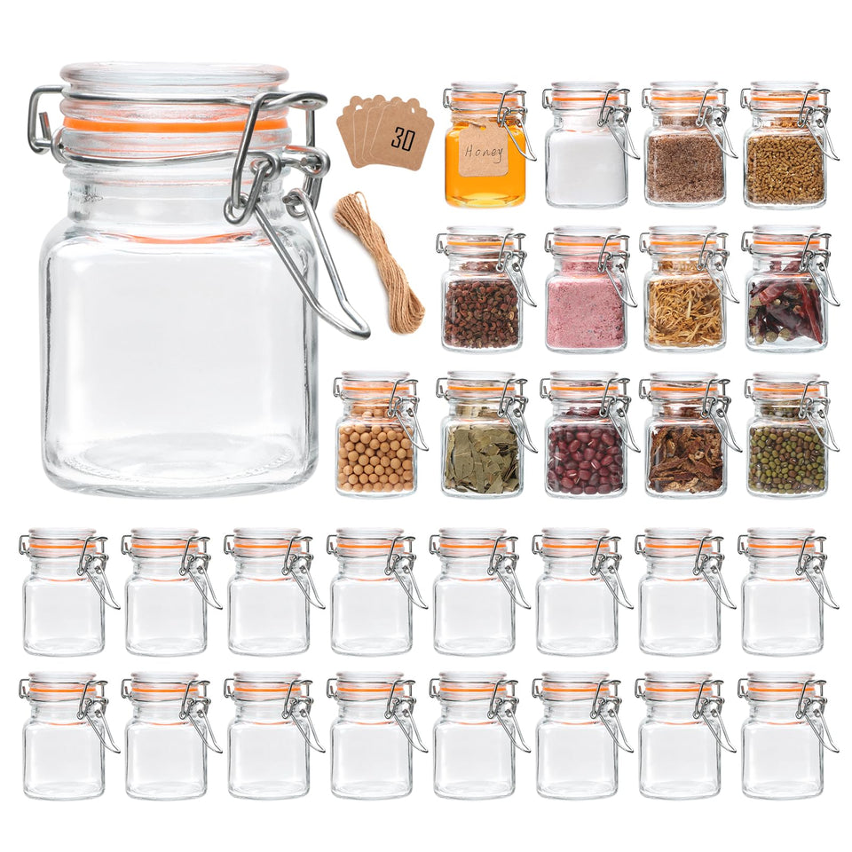 Encheng 4oz glass jar with lid airtight storage for spices