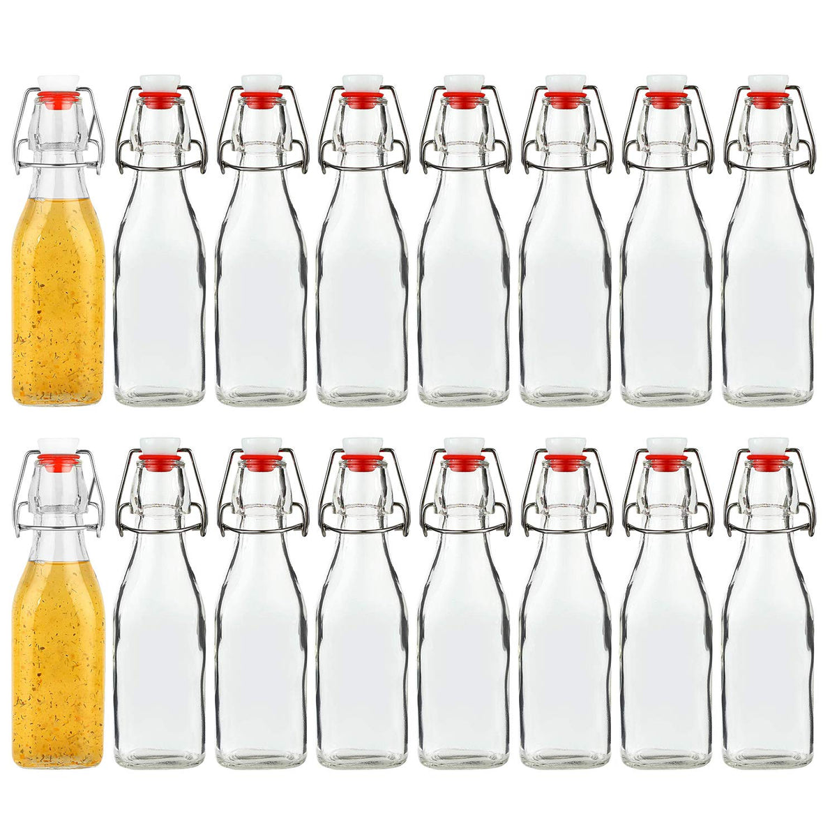 Encheng 8oz glass bottle with air-tight lid for fresh beer storage and carbonation.
