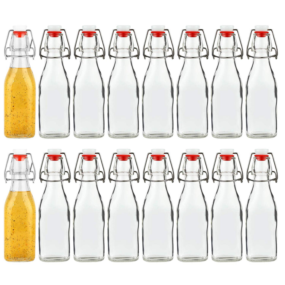 Encheng 8oz glass bottle with air-tight lid for fresh beer storage and carbonation.