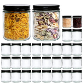 Encheng 8 oz glass jar with metal lid, airtight for candles.