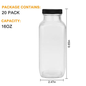 Encheng airtight glass bottle 16oz ideal for kombucha, juice, or water on the go.