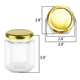 Encheng clear glass honey jar with lid for preserves and sauces