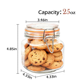 Encheng clear glass jar front view for quick content checks.