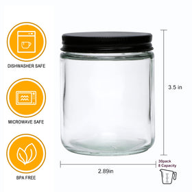 Encheng clear round candle jar showing contents at a glance.