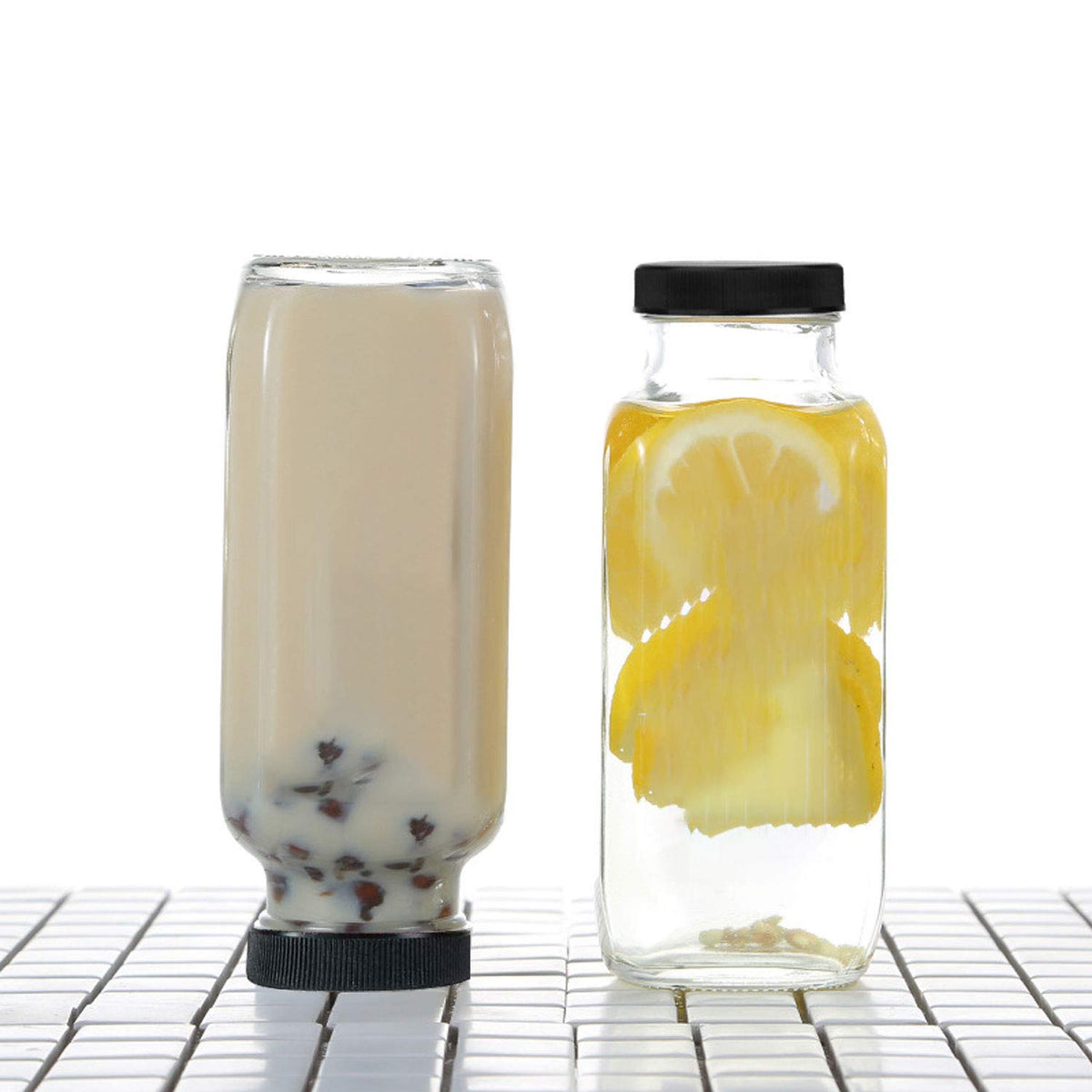 Encheng versatile glass bottle 16oz for drinks, sauces, or marinades.