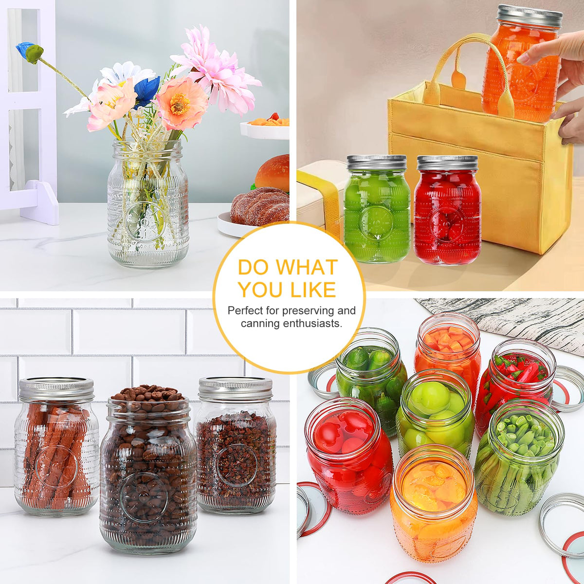 Encheng 16oz jar doubles as pantry organizer and dry goods store