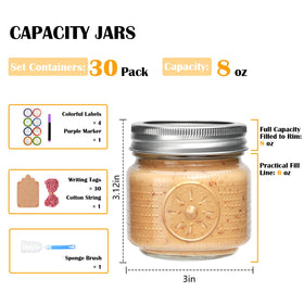 Encheng half-pint jar shows practical 6 oz fill line for easy measuring.