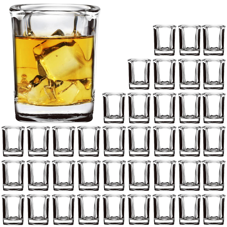 Encheng heavy-base shot glasses with 2.2 oz capacity for stable pours.
