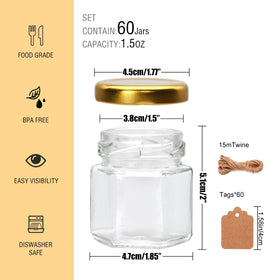 Encheng hexagonal mini jar design adds decorative flair to desserts.