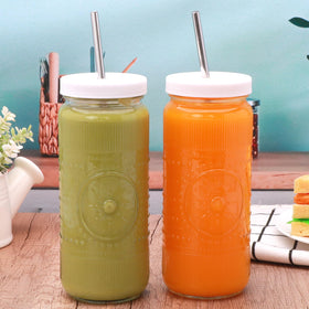 Encheng juice bottle lids and straws set for easy sipping and leak protection.